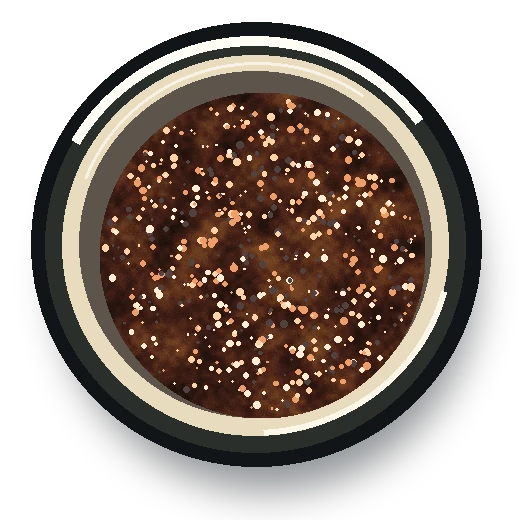Ramekin ilustrado de salsa negra
