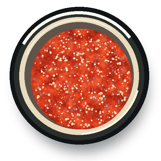 Ramekin ilustrado de salsa roja asada